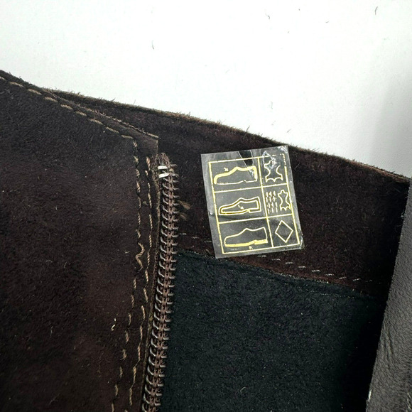 JONES BOOTMAKER | Women's 8 Dark Brown Knee High Zip up Wedge‎ Heel Suede Boots - Picture 11 of 14